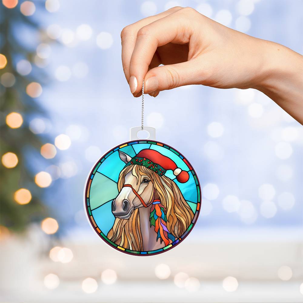 Handcrafted Stained Glass Horse Christmas Ornament - Unique Holiday Decor-[Heartfelt Family Gift]