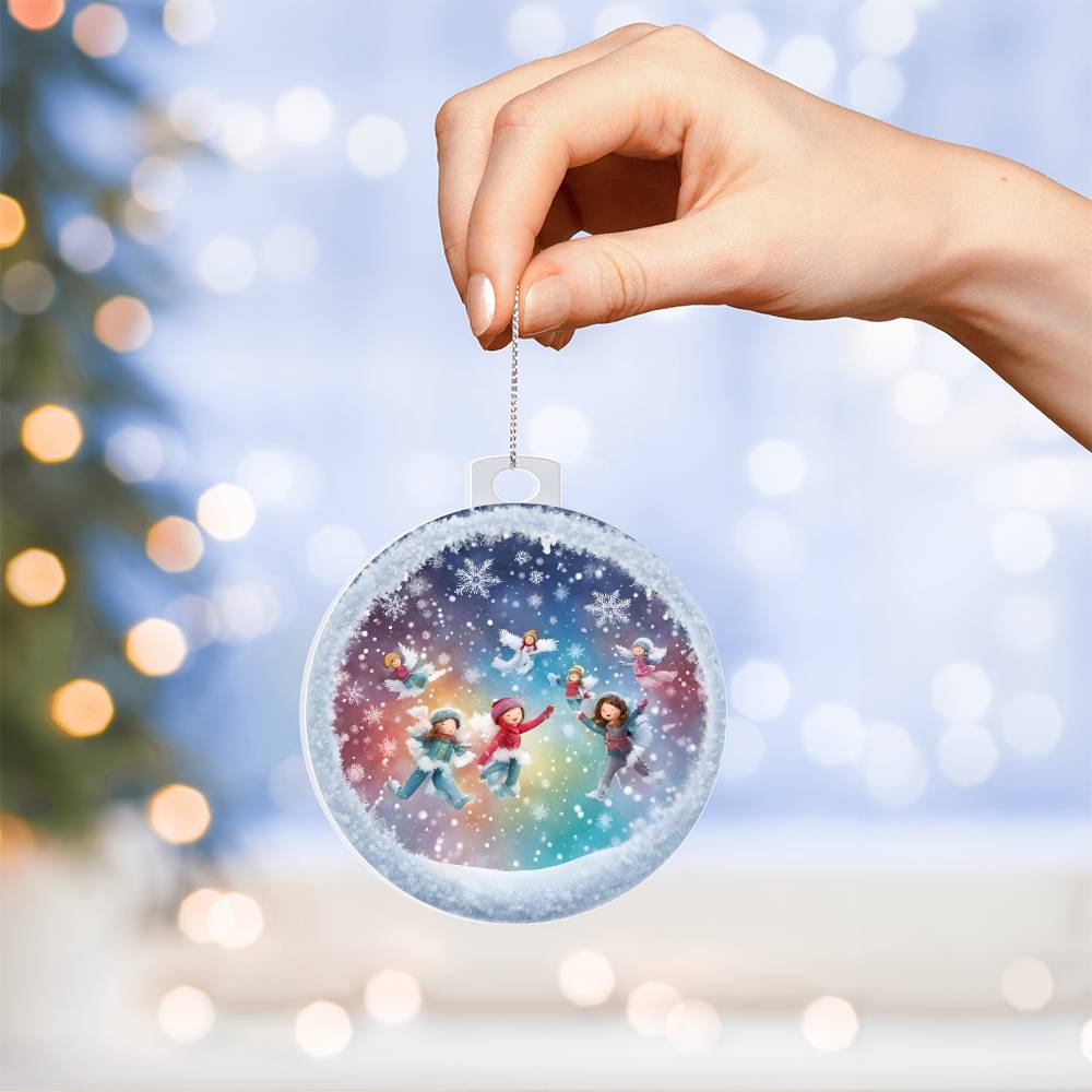 Snow Day Snow Angels Christmas Ornament - Festive Holiday Decoration-[Heartfelt Family Gift]