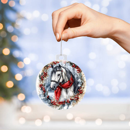 Horse Acrylic Christmas Ornament