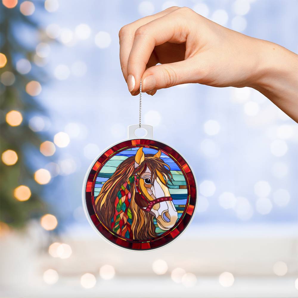 Stunning Stained Glass Horse Christmas Ornament - Handmade Holiday Decor-[Heartfelt Family Gift]