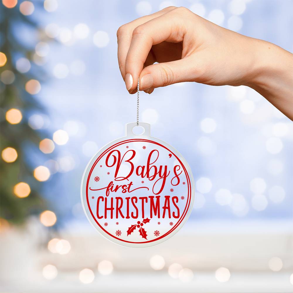Baby's 1st Christmas Acrylic Ornament-[Heartfelt Family Gift]