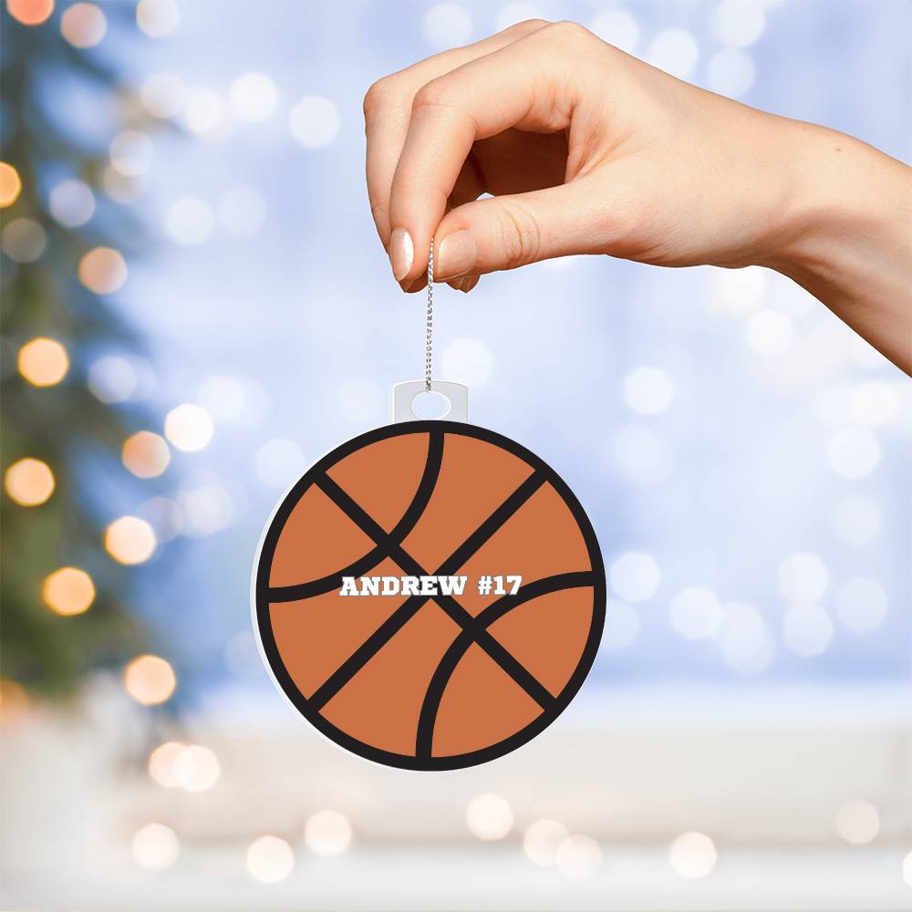 Personalized Basketball Player Christmas Tree Ornament-[Heartfelt Family Gift]