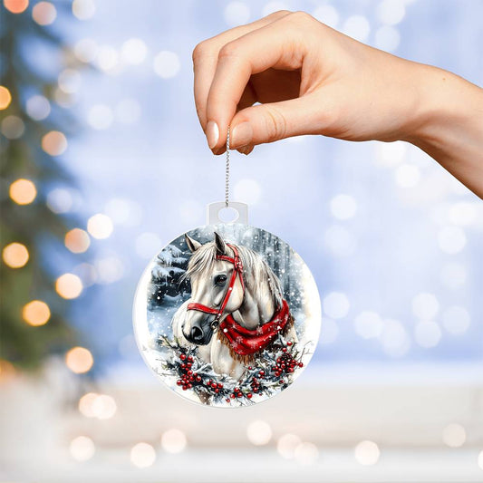 Horse Acrylic Christmas Ornament