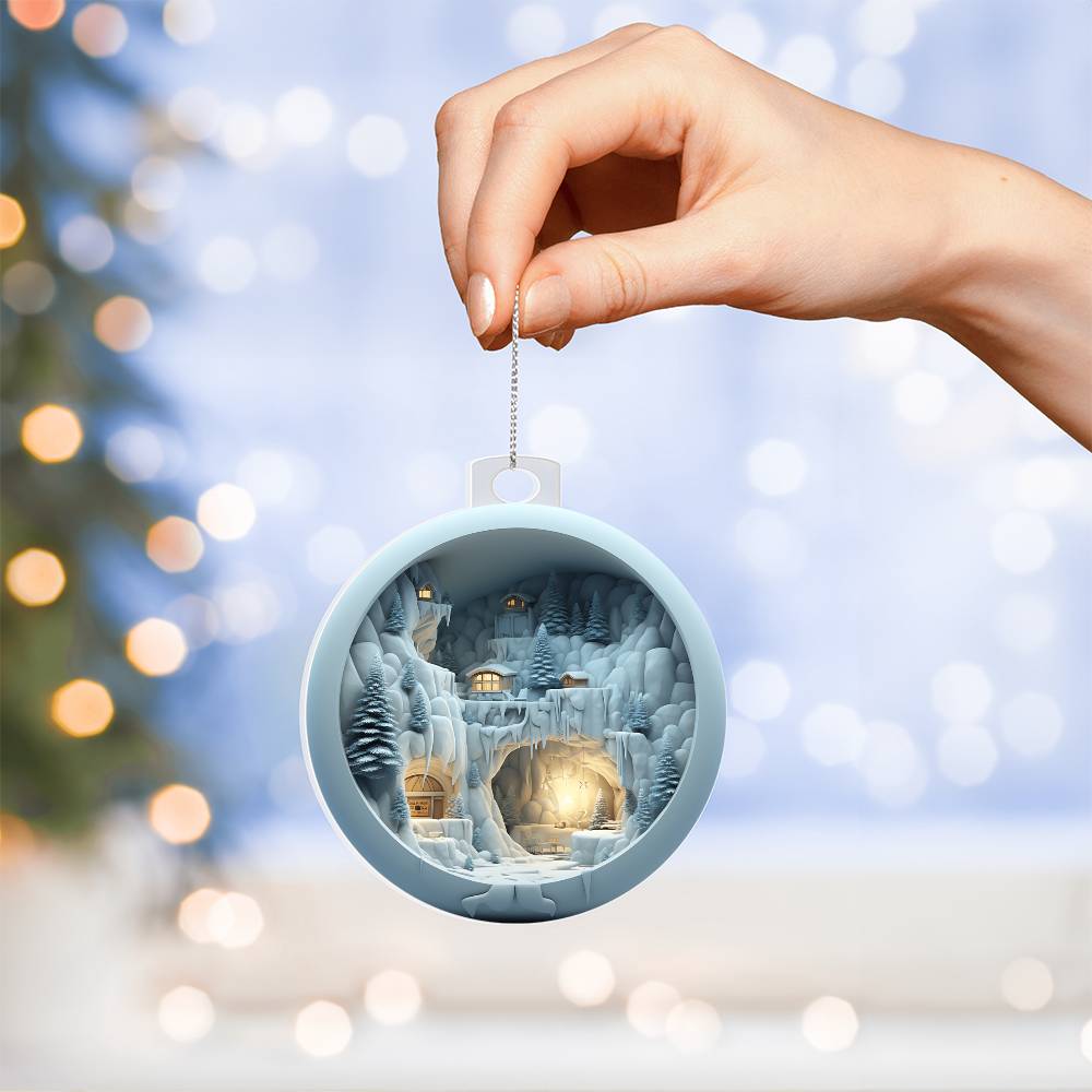 3D Winter Scene Acrylic Ornament - Festive Home Decor - Unique Gift-[Heartfelt Family Gift]