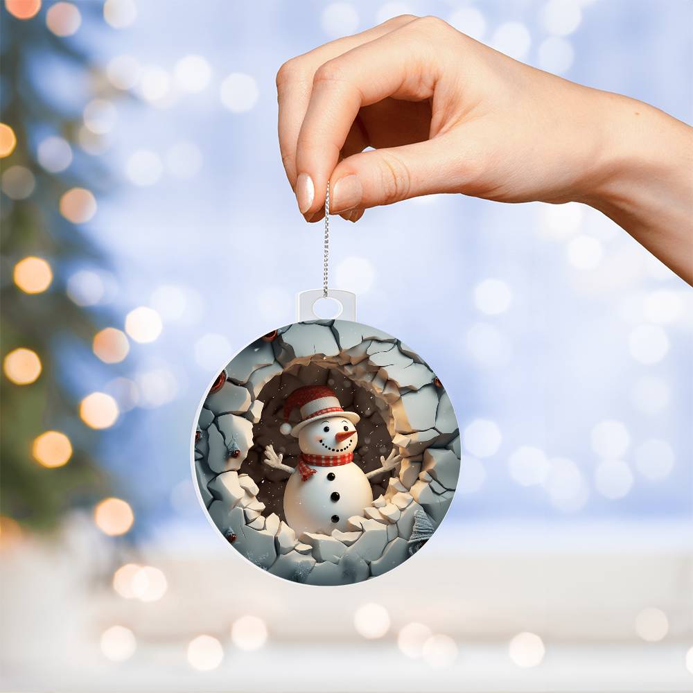 Snowman Acrylic Ornament-[Heartfelt Family Gift]