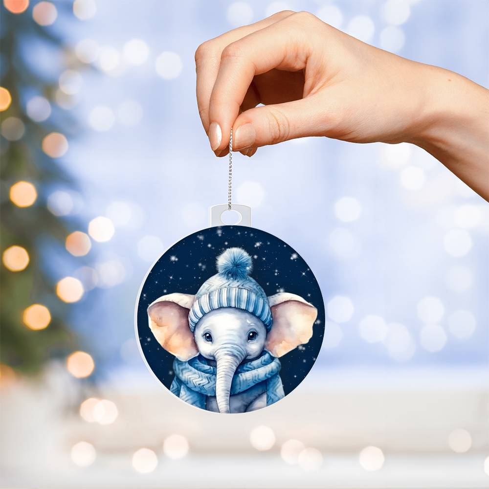Elephant Christmas Ornament for Festive Holiday Decor - Winter Theme-[Heartfelt Family Gift]
