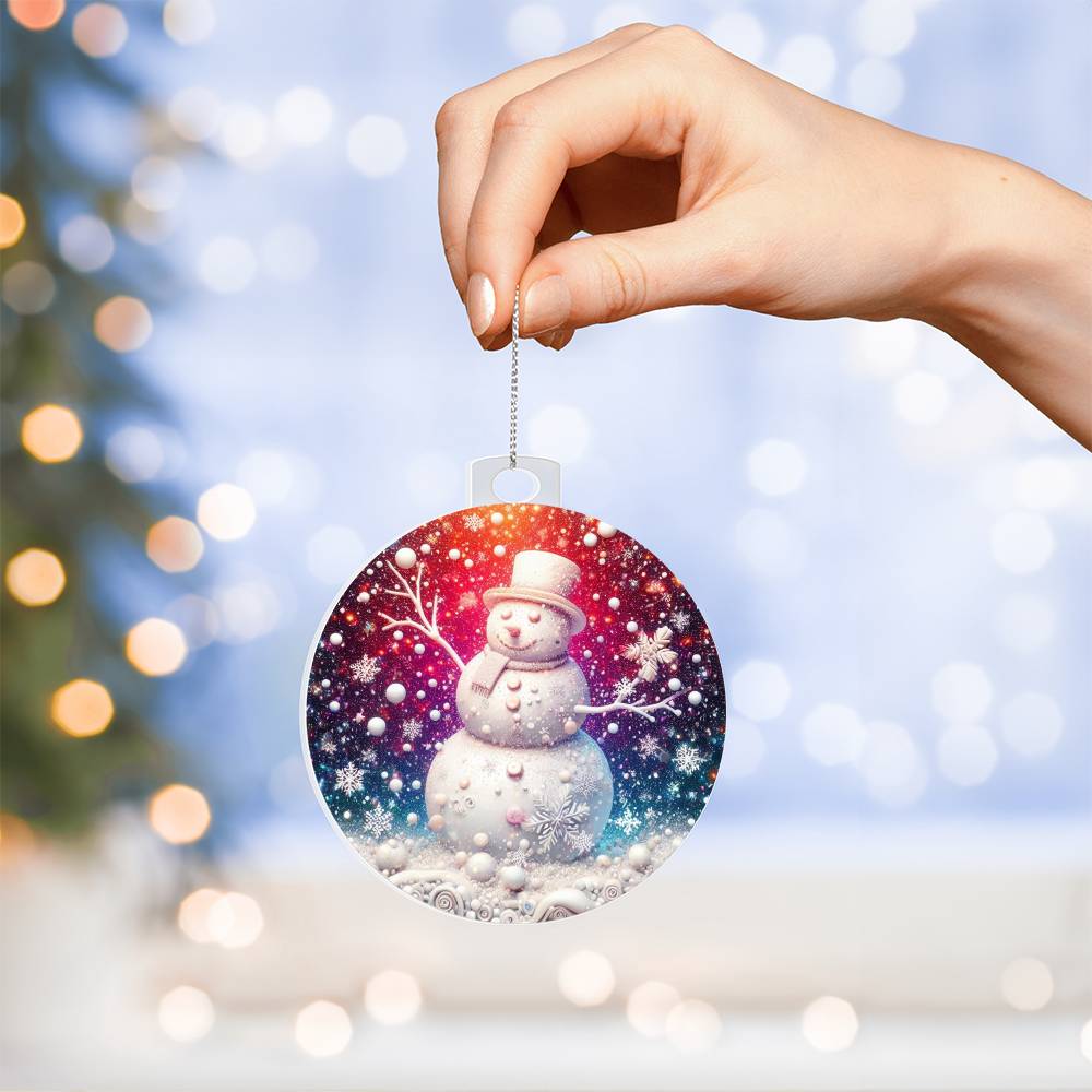Acrylic Snowman Christmas Ornament - Festive Holiday Decoration-[Heartfelt Family Gift]