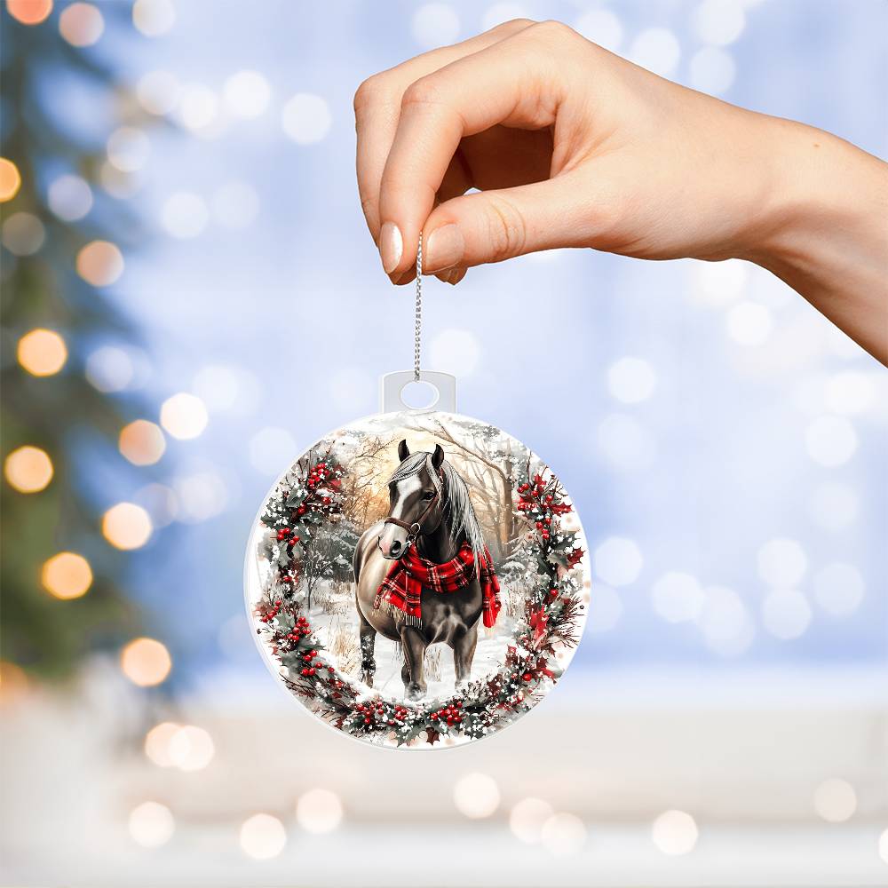 Horse Acrylic Christmas Ornament