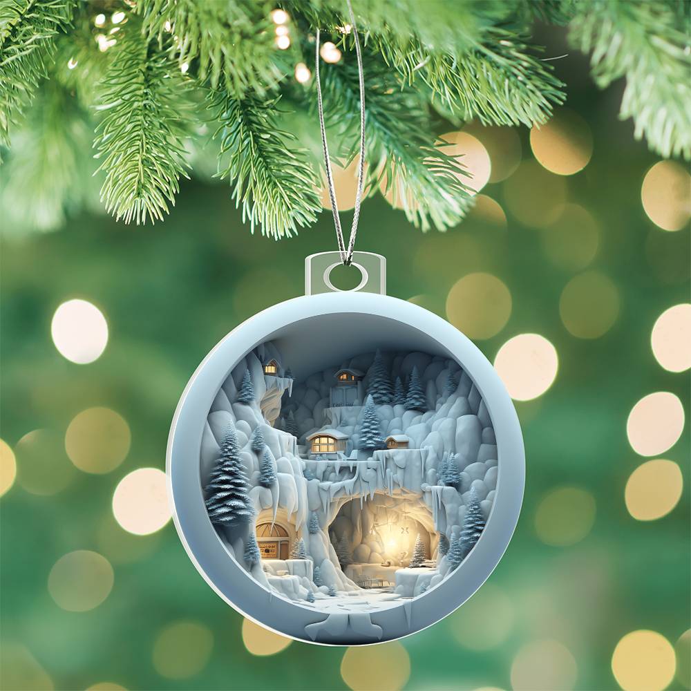 3D Winter Scene Acrylic Ornament - Festive Home Decor - Unique Gift-[Heartfelt Family Gift]