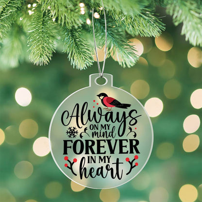Cardinal Memorial Acrylic Ornament-[Heartfelt Family Gift]