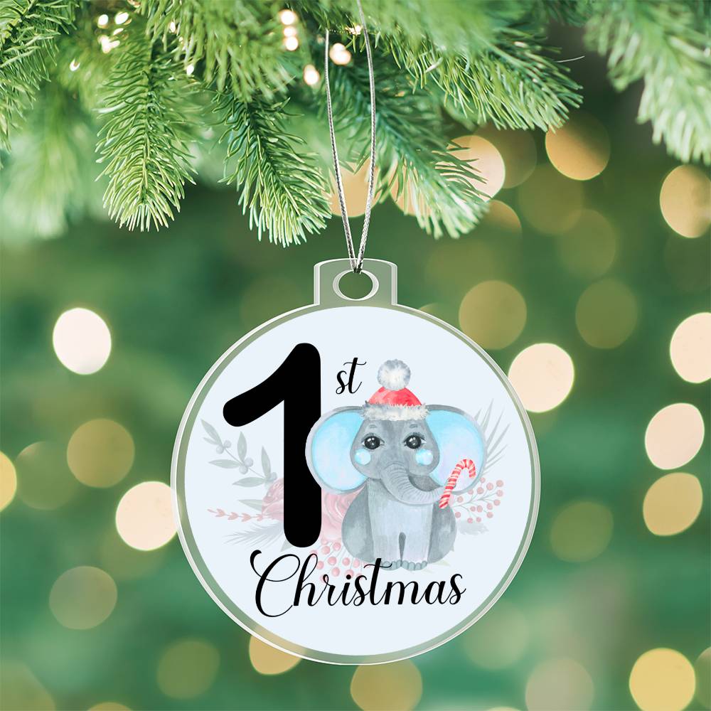 Baby's 1st Christmas Blue Elephant Christmas Tree Ornament-[Heartfelt Family Gift]