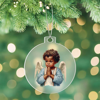 Handcrafted African American Angel Christmas Ornament - Perfect Holiday Decoration-[Heartfelt Family Gift]