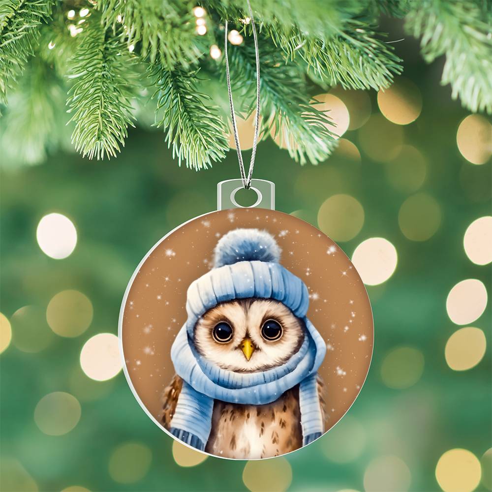 Winter Owl Christmas Ornament - Festive Holiday Decoration for Tree - Handcrafted Winter Bird Decor-[Heartfelt Family Gift]