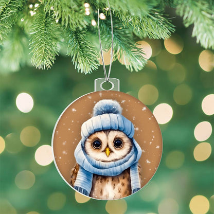 Winter Owl Christmas Ornament - Festive Holiday Decoration for Tree - Handcrafted Winter Bird Decor-[Heartfelt Family Gift]