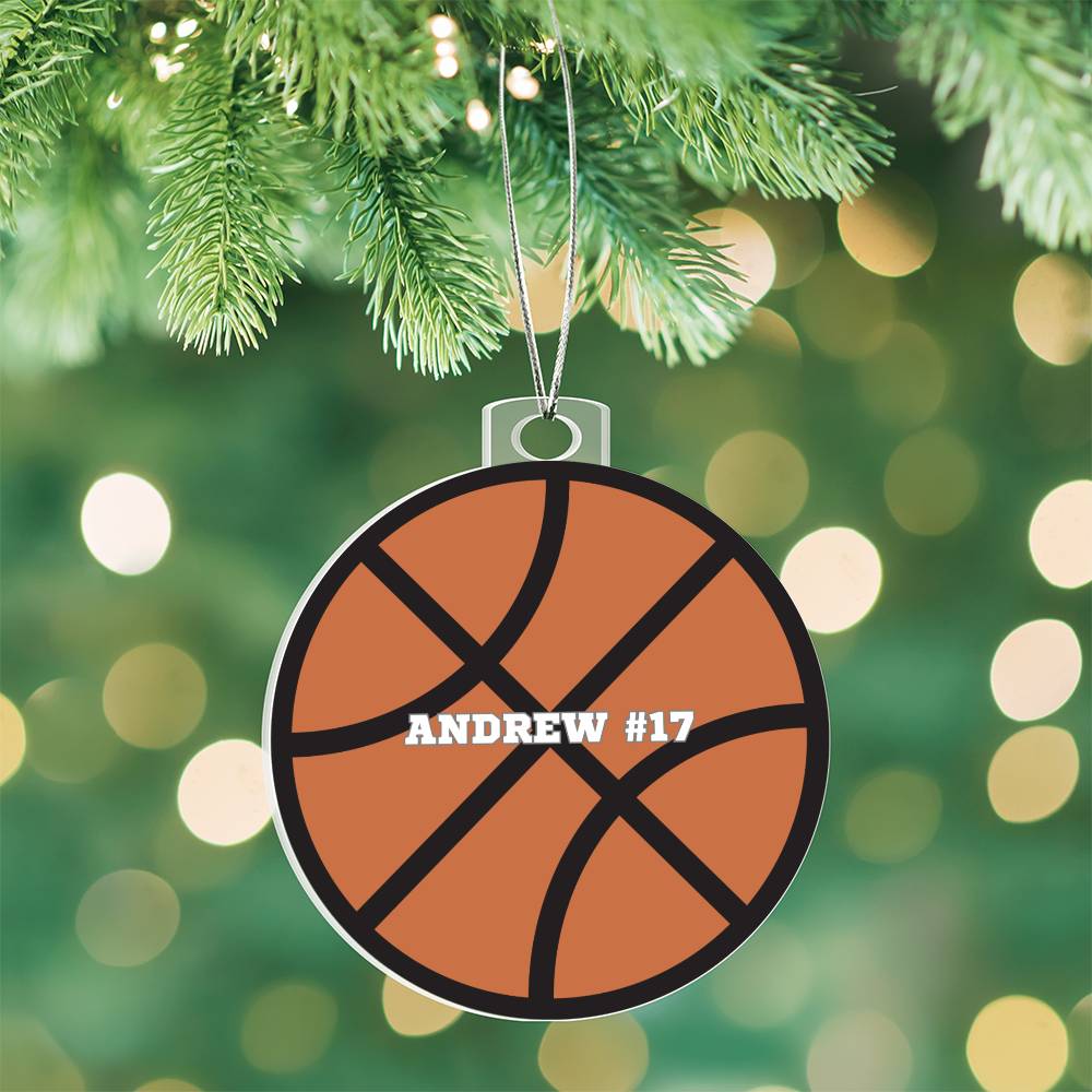 Personalized Basketball Player Christmas Tree Ornament-[Heartfelt Family Gift]