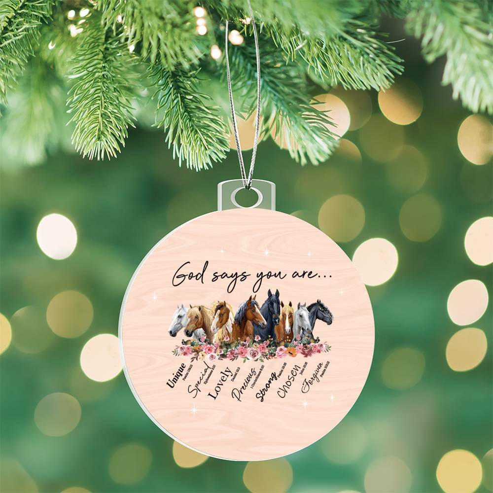 Affirmations for Horse Lover Acrylic Ornament-[Heartfelt Family Gift]