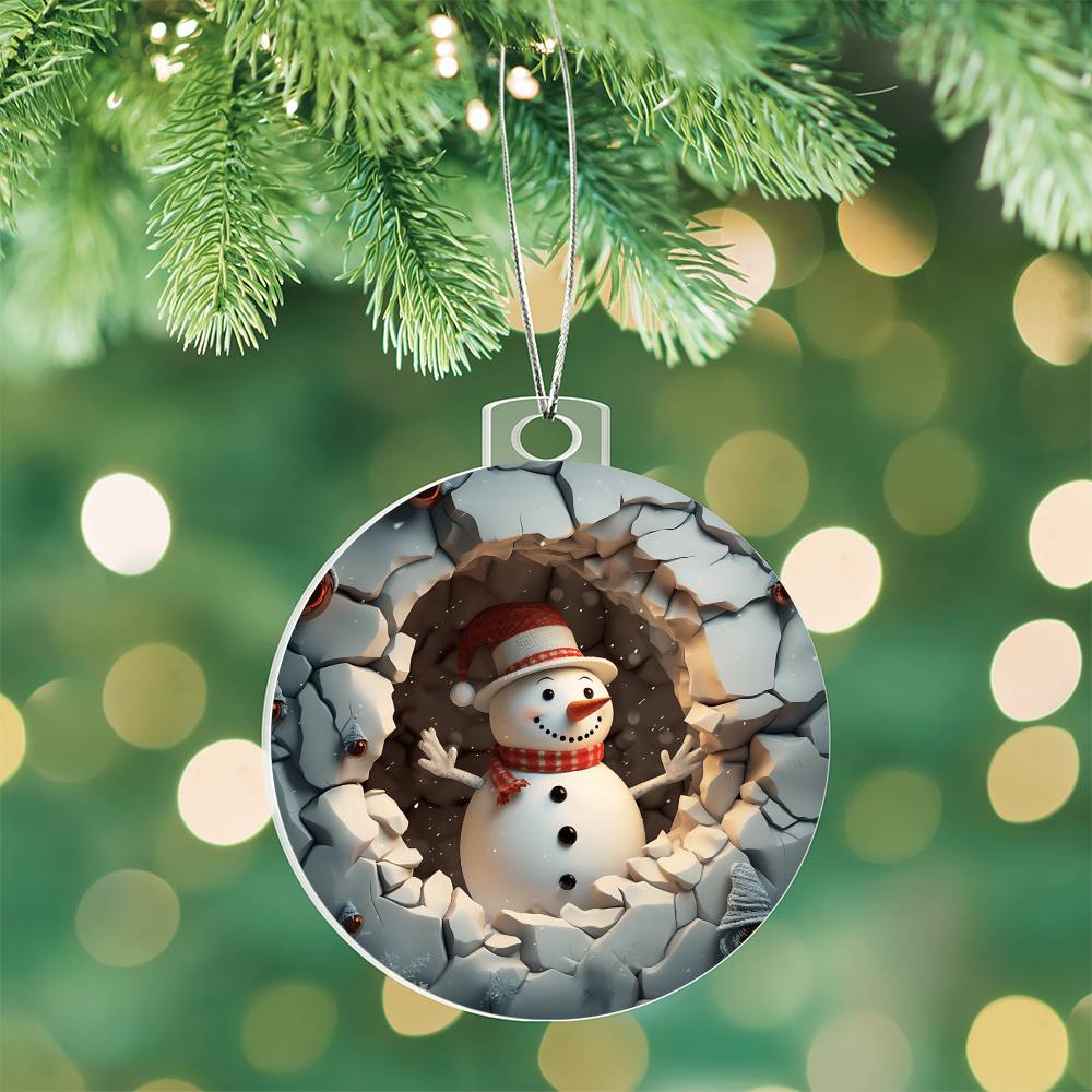 Snowman Acrylic Ornament-[Heartfelt Family Gift]