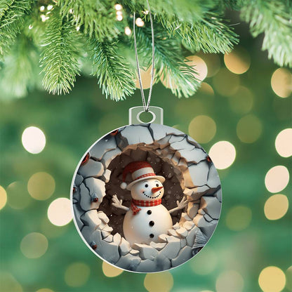 Snowman Acrylic Ornament-[Heartfelt Family Gift]
