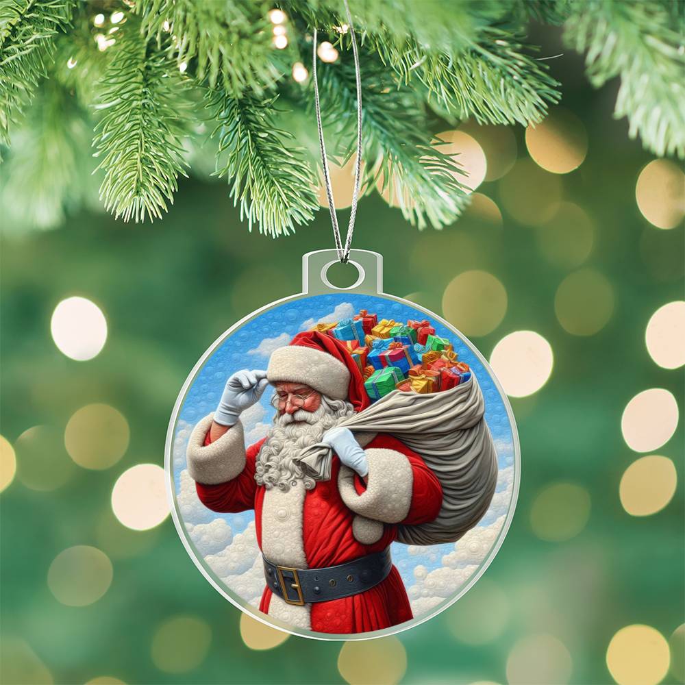 Acrylic Santa Christmas Ornament - Festive Holiday Decoration-[Heartfelt Family Gift]