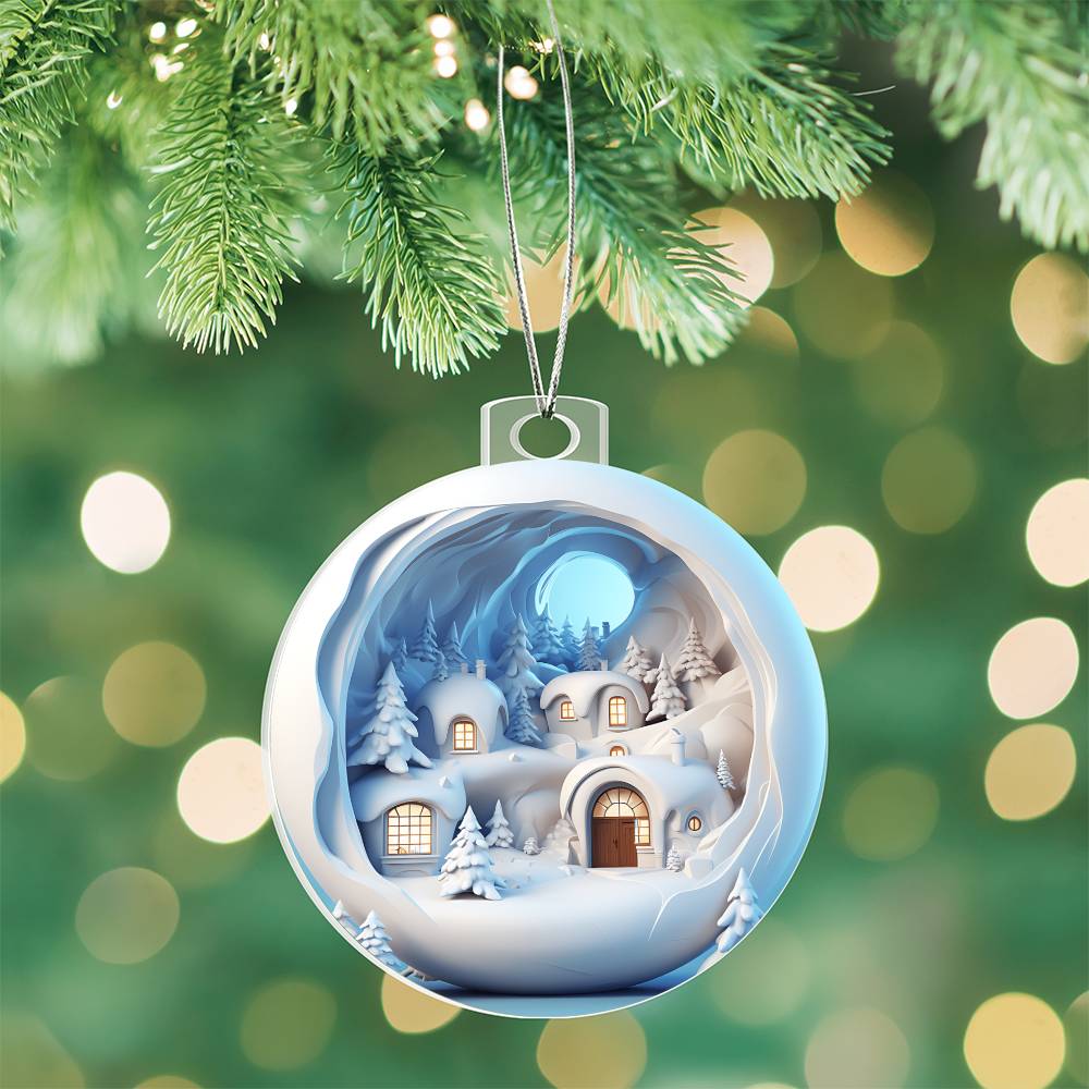 3D Winter Scene Acrylic Ornament  Add a Touch of Holiday Magic to Your Home-[Heartfelt Family Gift]