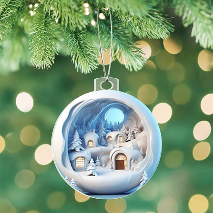 3D Winter Scene Acrylic Ornament  Add a Touch of Holiday Magic to Your Home-[Heartfelt Family Gift]