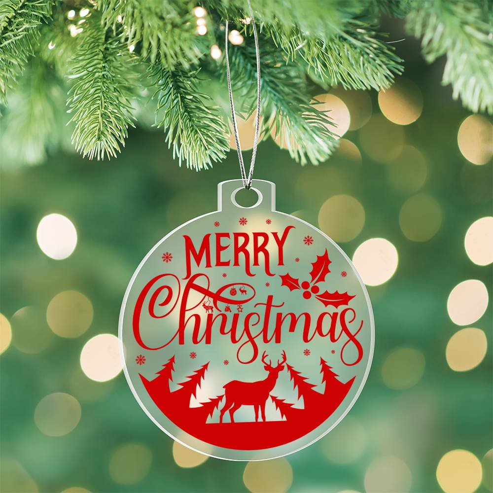 Merry Christmas Acrylic Ornament-[Heartfelt Family Gift]