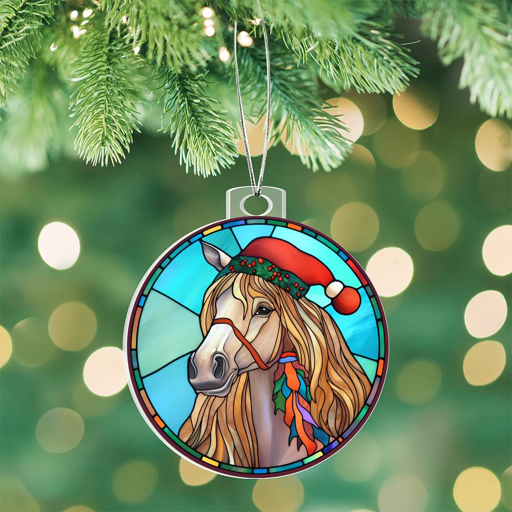 Handcrafted Stained Glass Horse Christmas Ornament - Unique Holiday Decor-[Heartfelt Family Gift]