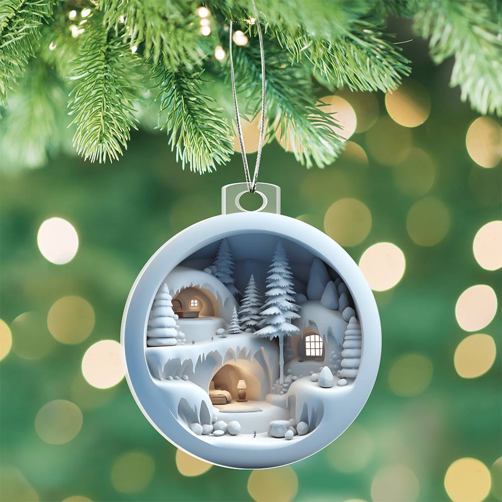 Winter Scene 3D Acrylic Ornament - Adds a Festive Touch to Your Holiday Decor-[Heartfelt Family Gift]