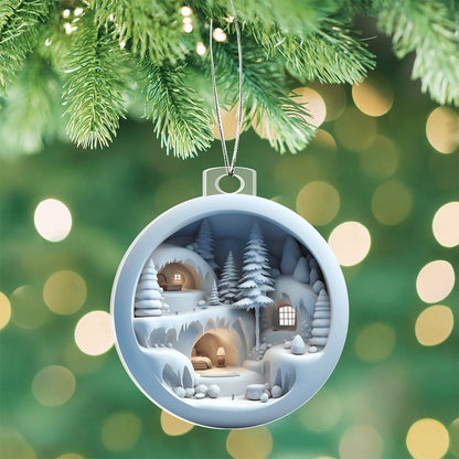 Winter Scene 3D Acrylic Ornament - Adds a Festive Touch to Your Holiday Decor-[Heartfelt Family Gift]