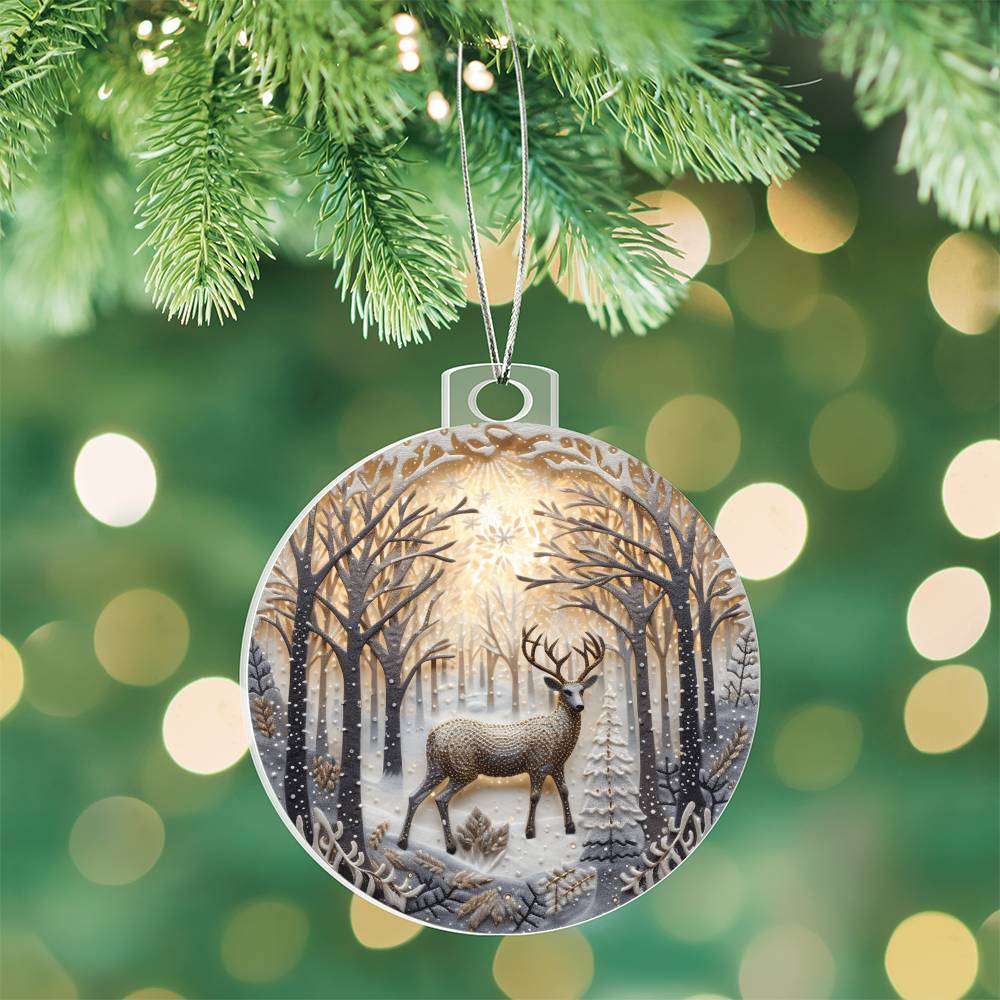 Christmas Ornament Deer in Snow Perfect for Holiday Decor-[Heartfelt Family Gift]