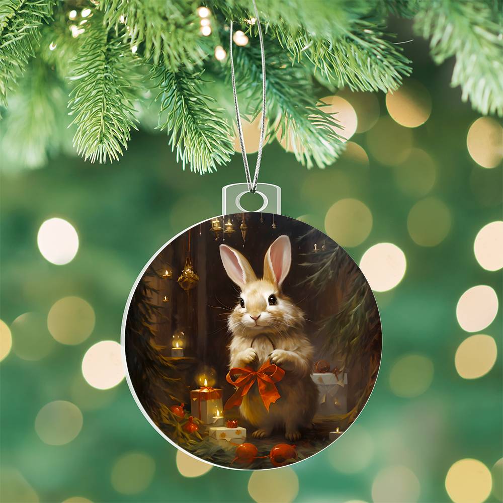 Bunny Christmas Tree Ornament Acrylic Ornament-[Heartfelt Family Gift]