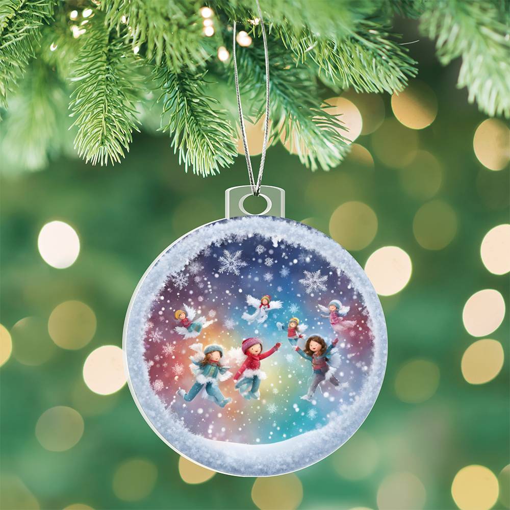 Snow Day Snow Angels Christmas Ornament - Festive Holiday Decoration-[Heartfelt Family Gift]