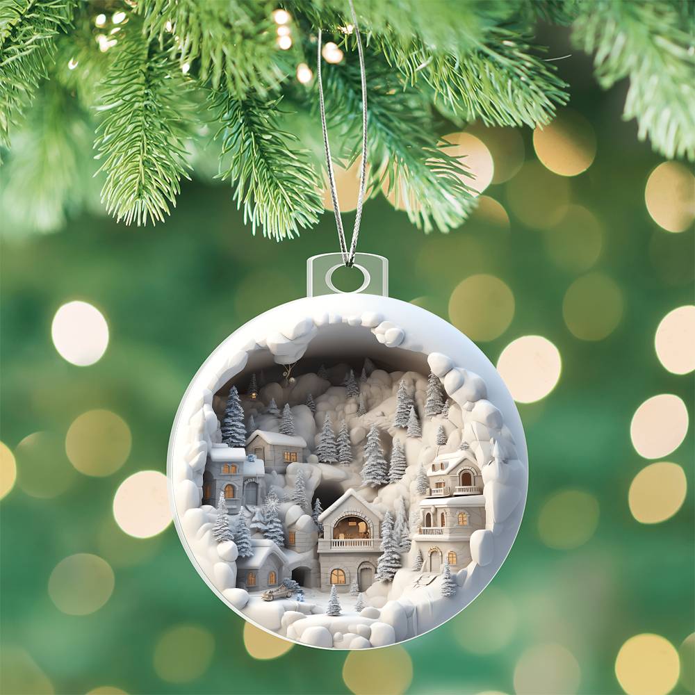 3D Winter Scene Acrylic Ornament - Add a Touch of Winter Magic to Your Tree-[Heartfelt Family Gift]