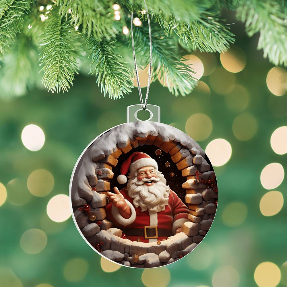 Santa Acrylic Ornament-[Heartfelt Family Gift]