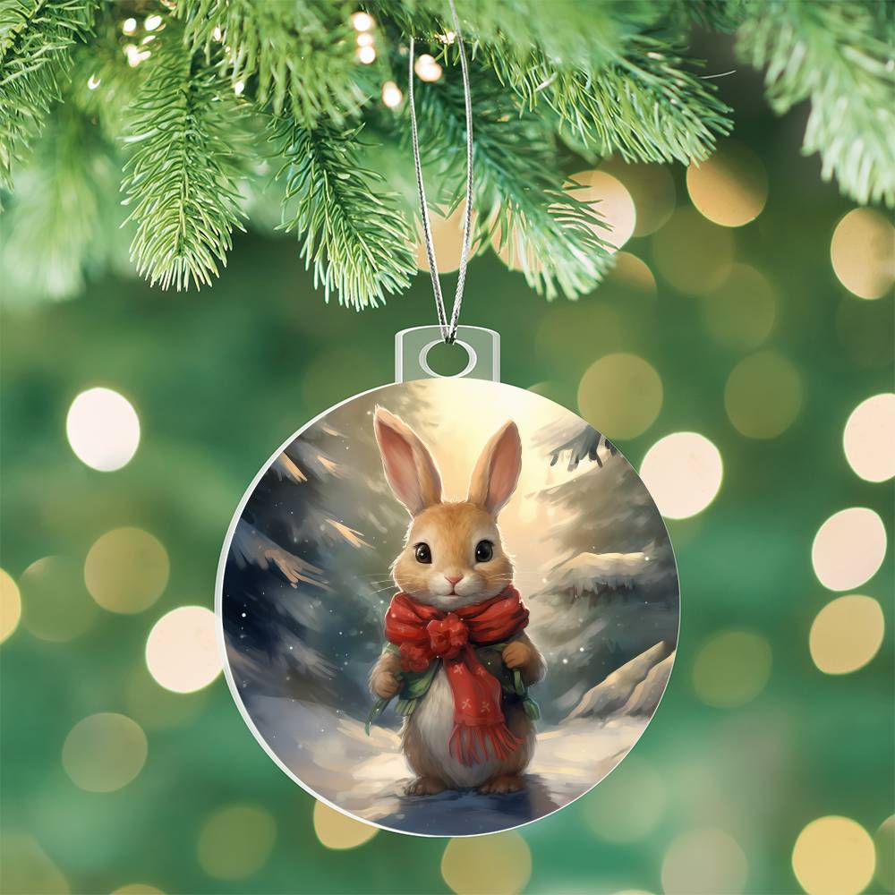 Bunny Christmas Tree Ornament Acrylic Ornament-[Heartfelt Family Gift]