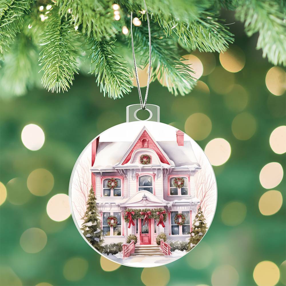 Victorian Houses Christmas Ornament - Acrylic Holiday Decor-[Heartfelt Family Gift]