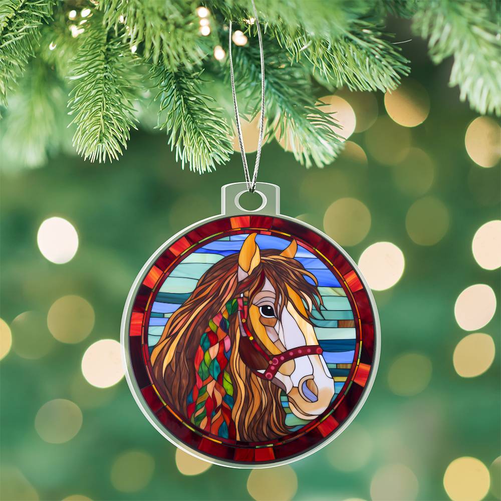 Stunning Stained Glass Horse Christmas Ornament - Handmade Holiday Decor-[Heartfelt Family Gift]