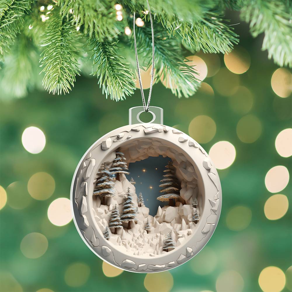 3D Winter Scene Acrylic Ornament - Add a Festive Touch to Your Holiday Decor-[Heartfelt Family Gift]