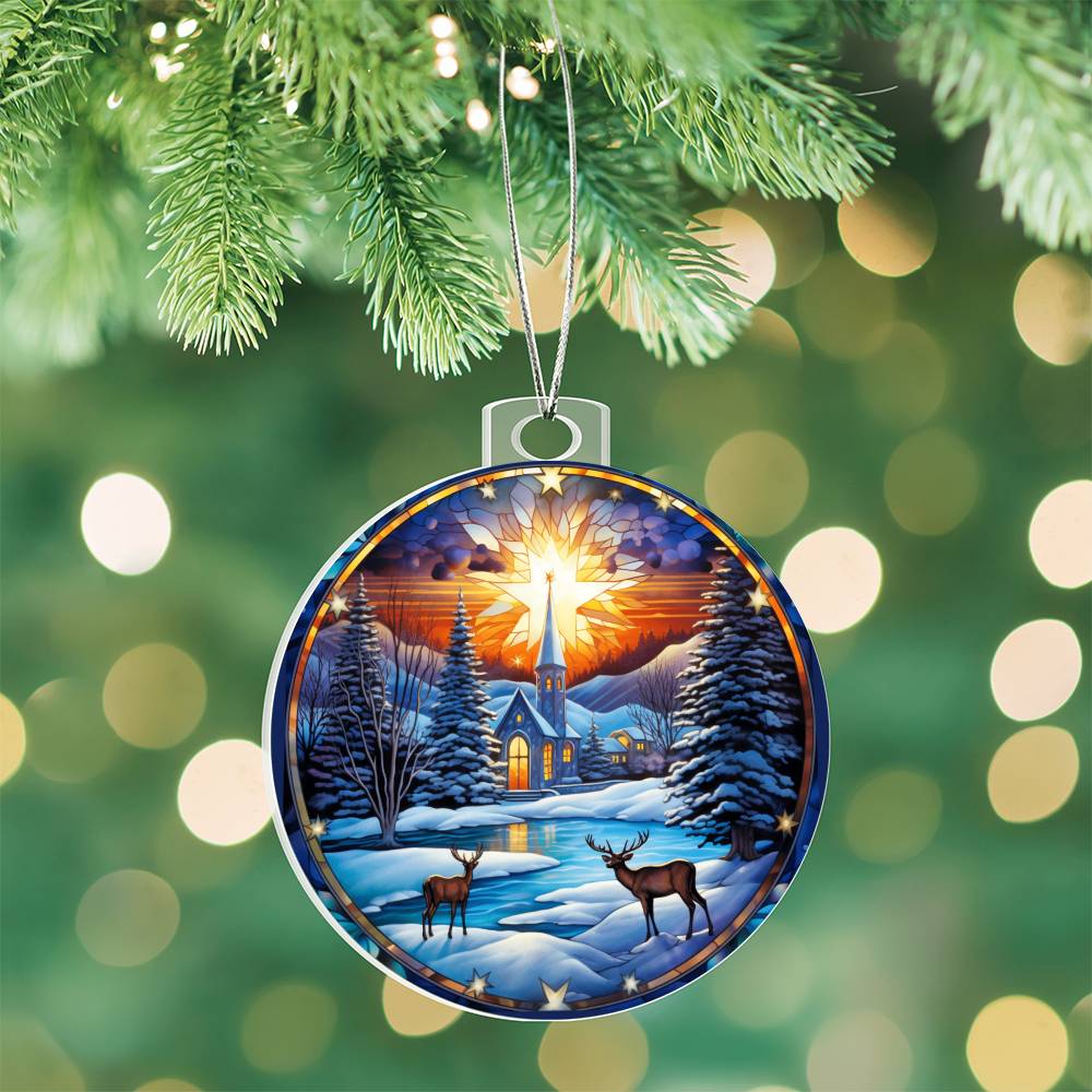 Holiday Deer in Snow Ornament - Christmas Tree Decor-[Heartfelt Family Gift]