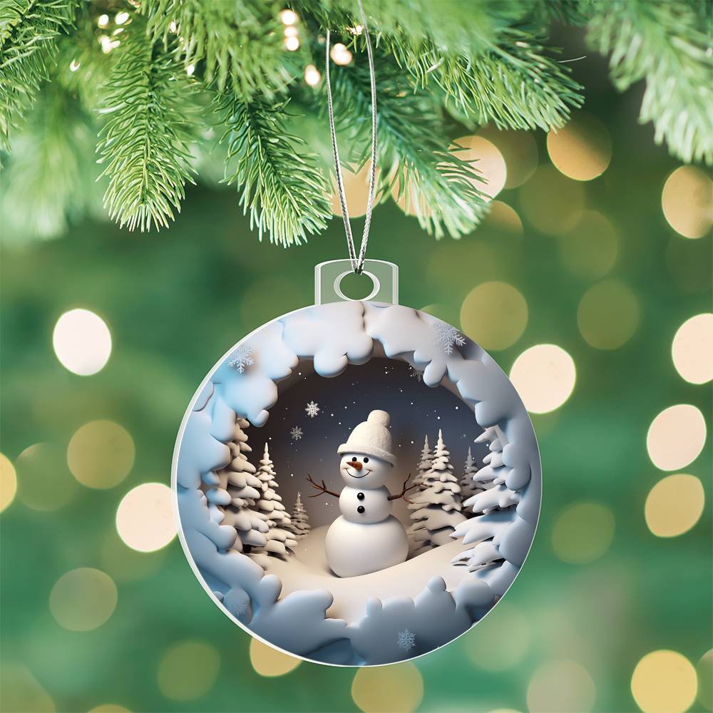 Snowman Acrylic Ornament-[Heartfelt Family Gift]