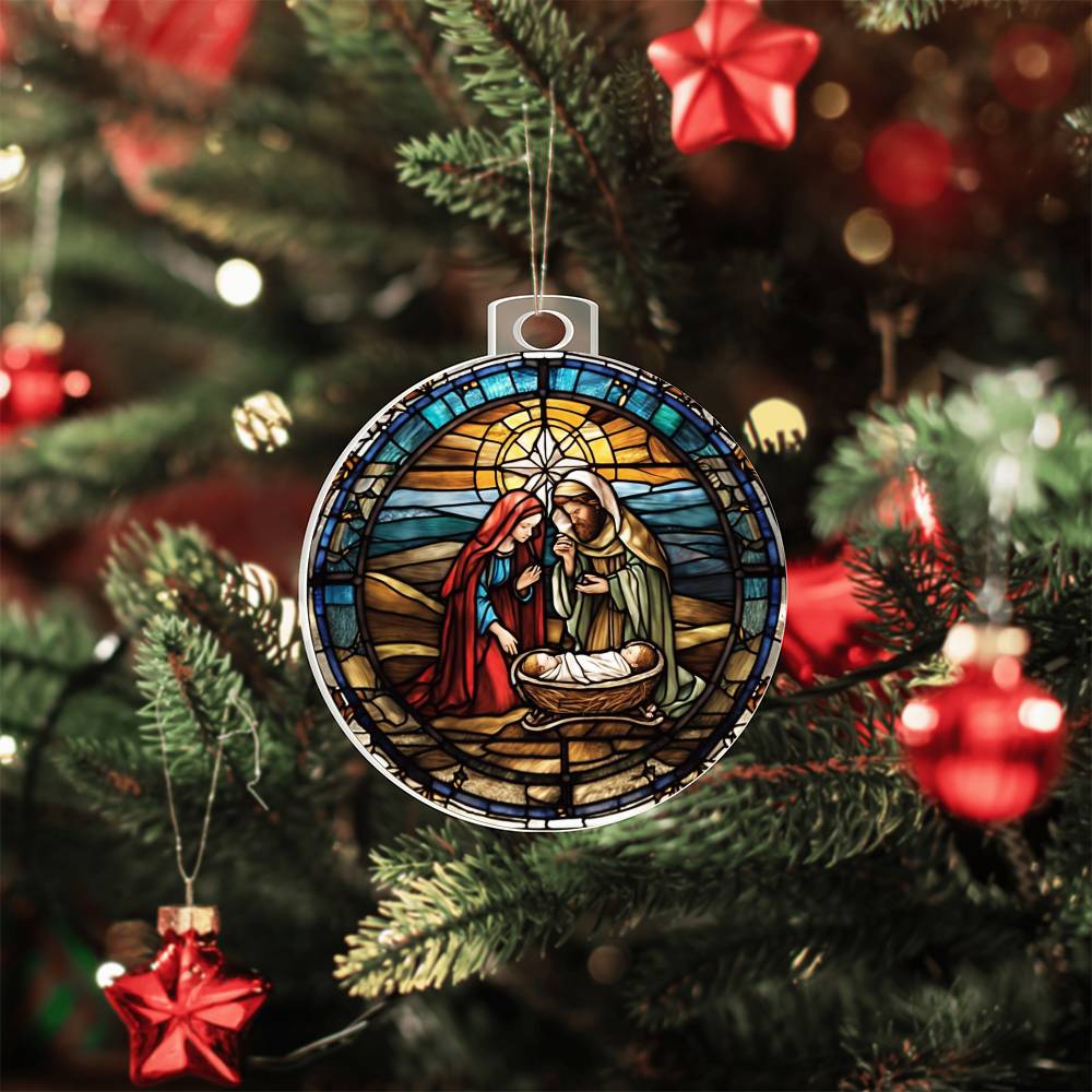 Mary and Joseph Acrylic Ornament-[Heartfelt Family Gift]