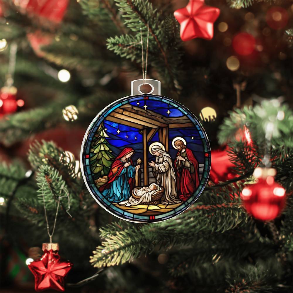 Jesus and Wise Man Manger Scene Acry-[Heartfelt Family Gift]
