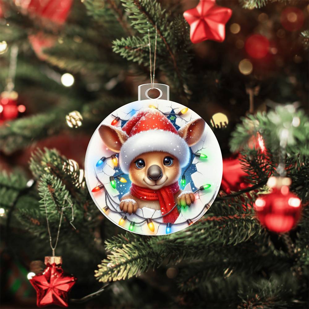 Reindeer Breakaway 3d Effect Acrylic Ornament-[Heartfelt Family Gift]