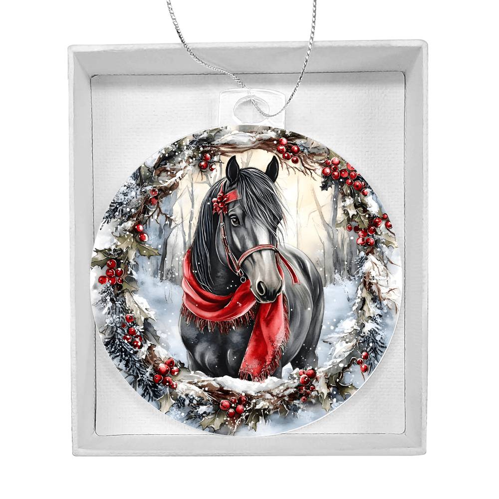 Horse Acrylic Christmas Ornament