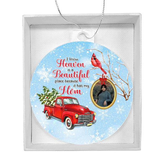 Mom Memorial Photo Christmas Ornament-[Heartfelt Family Gift]