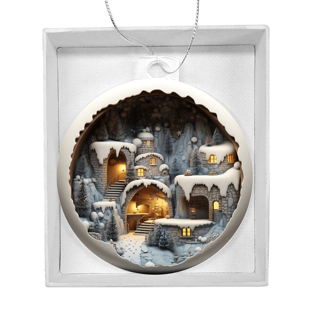 3D Winter Scene Effect Acrylic Ornament - Perfect Holiday Decoration-[Heartfelt Family Gift]