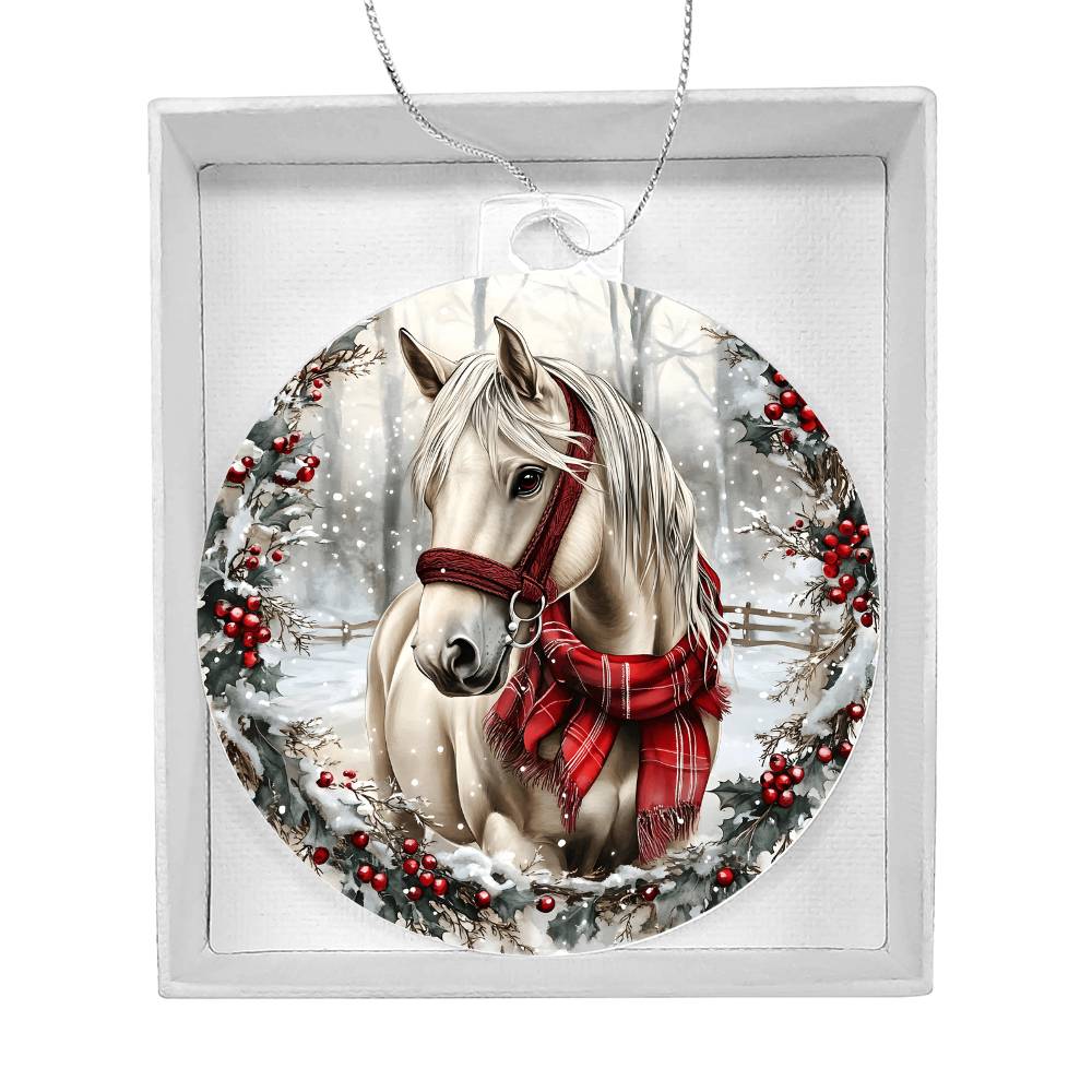 Horse Acrylic Christmas Ornament