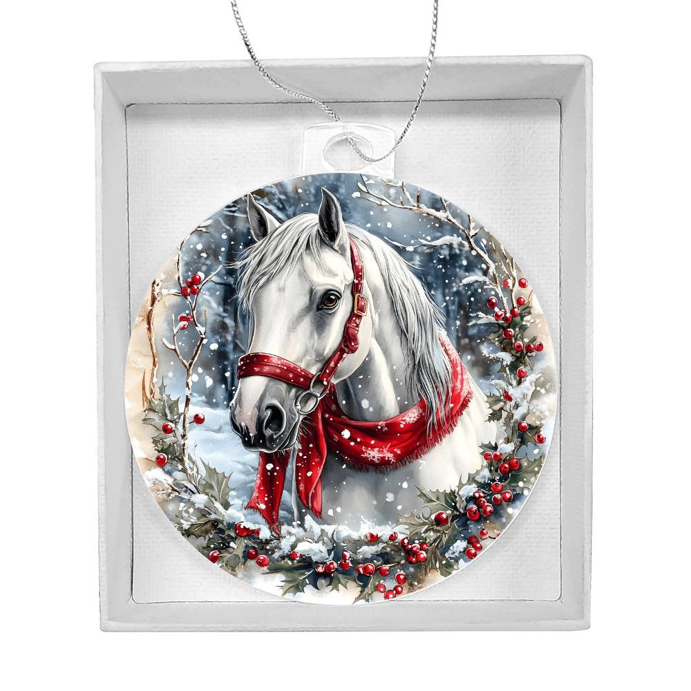 Horse Acrylic Christmas Ornament
