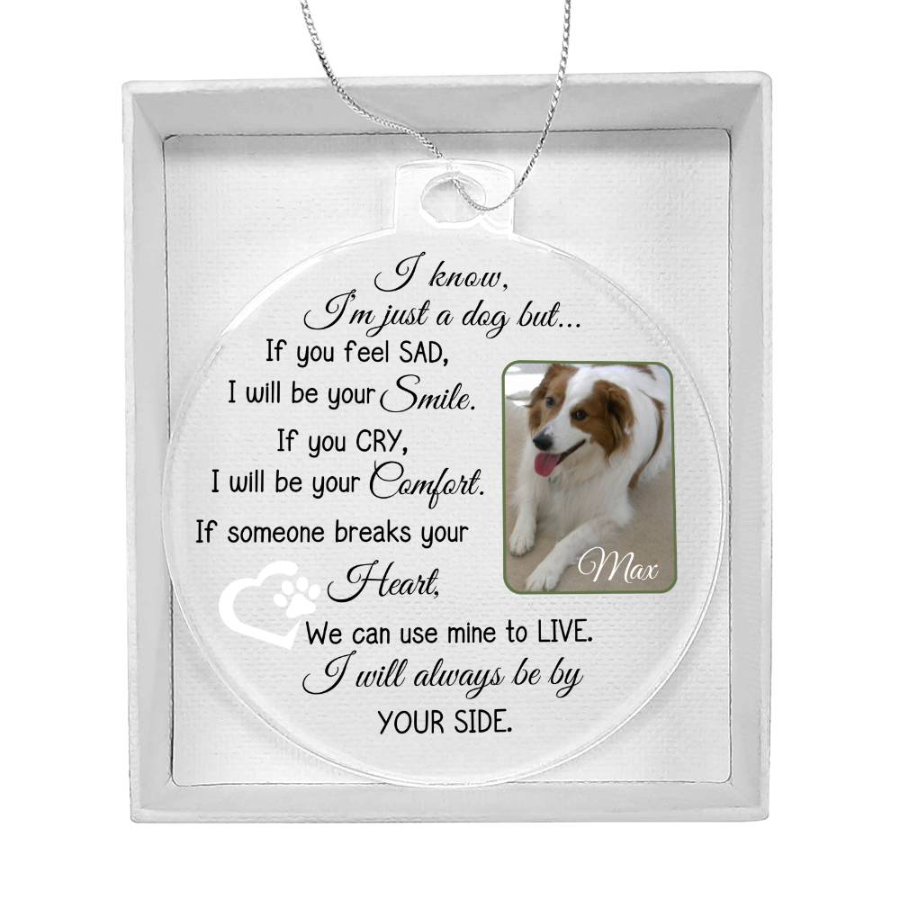 Personalized Dog Photo and Name Acrylic Christmas Ornament-[Heartfelt Family Gift]