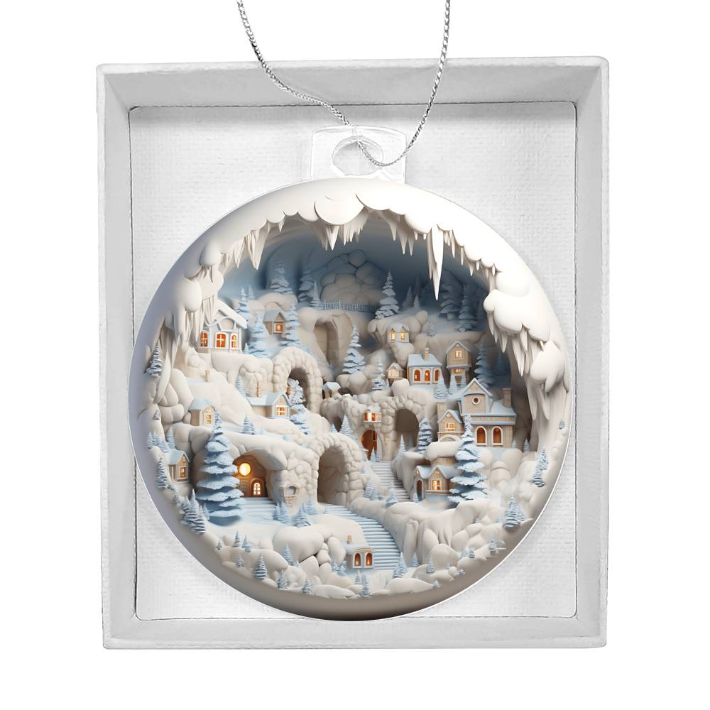 3D Winter Scene Acrylic Ornament - Add a Touch of Winter Wonderland to Your Home-[Heartfelt Family Gift]